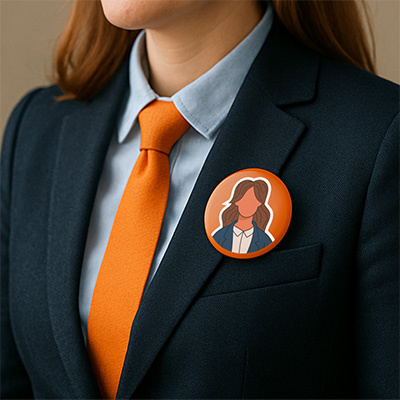 exemple de badge pour campagne électorale